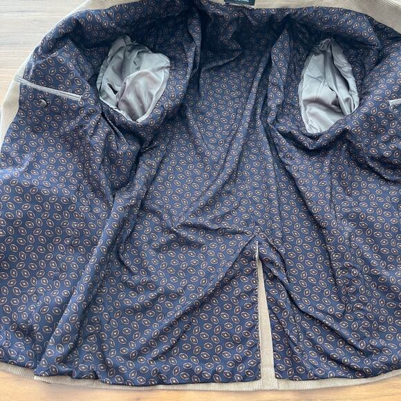 Chaps Tan Corduroy Blazer Size 46 Long Elbow Patches Sport Coat - Picture 7 of 15